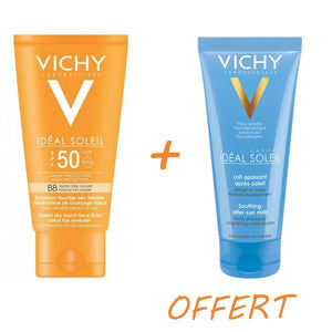 OFFRE Vichy Capital Soleil SPF 50- crème anti brillance toucher sec teinté BB cream + Lait après soleil 100ml